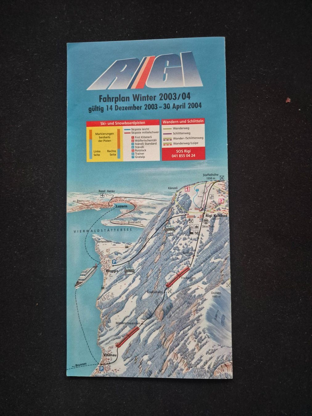 Documenti: Fahrplan Winter 2003/04 Rigi Wanderkarte gut – Usato da Langendorf venduto da zvonu161