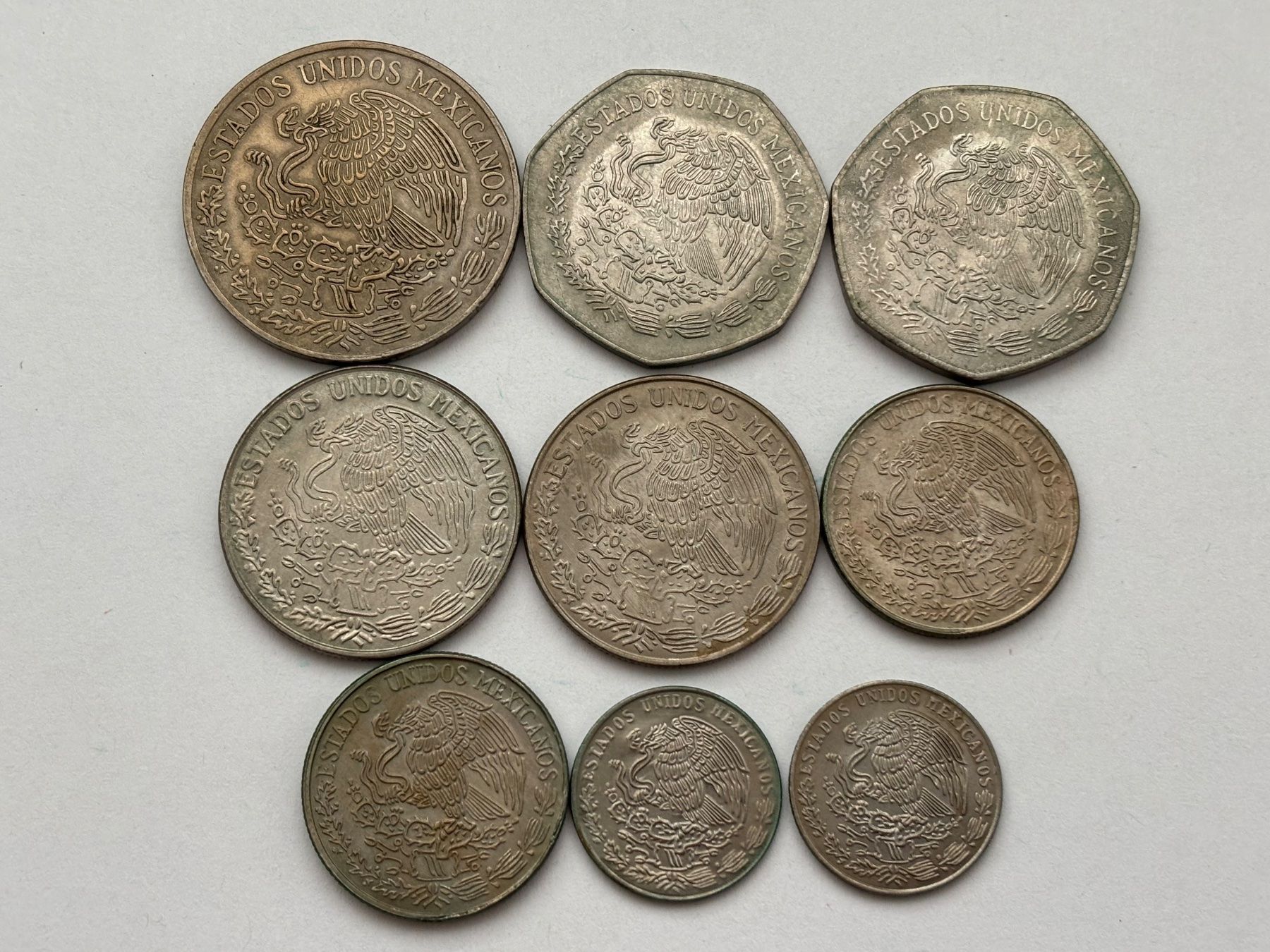 Alle Münzen: Lot. 9 Münzen Mexiko 1973-1978 – Gebraucht aus Esslingen von Danielp