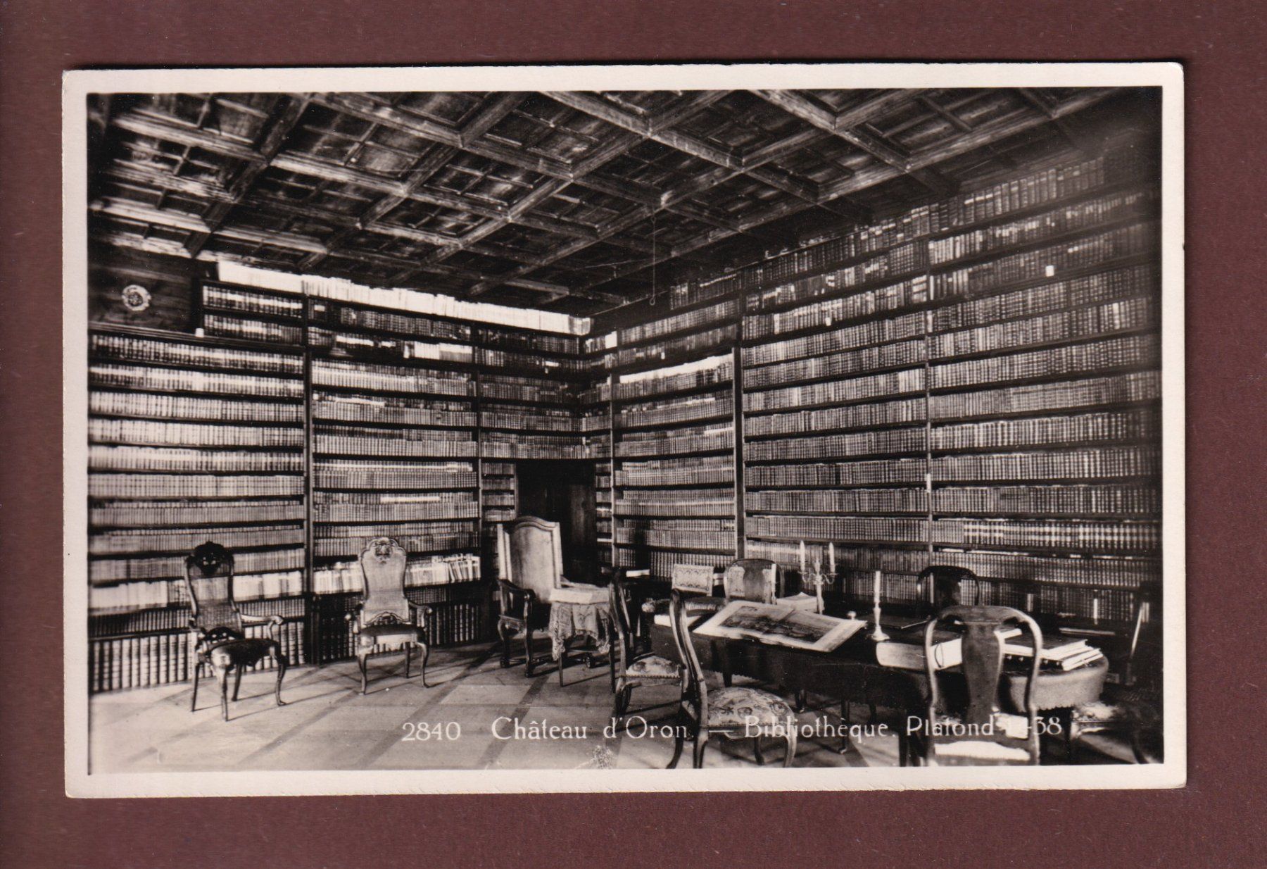 Cartoline postali: CHÂTEAU D'ORON - Bibliothèque – Usato da Pully venduto da nicecards