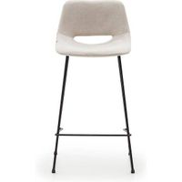 Kave Home Barhocker Zahara Sitzhöhe 65 Stoff beige