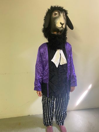 Schafskostüm mit Larve für Fasnacht oder Karneval- Grösse M