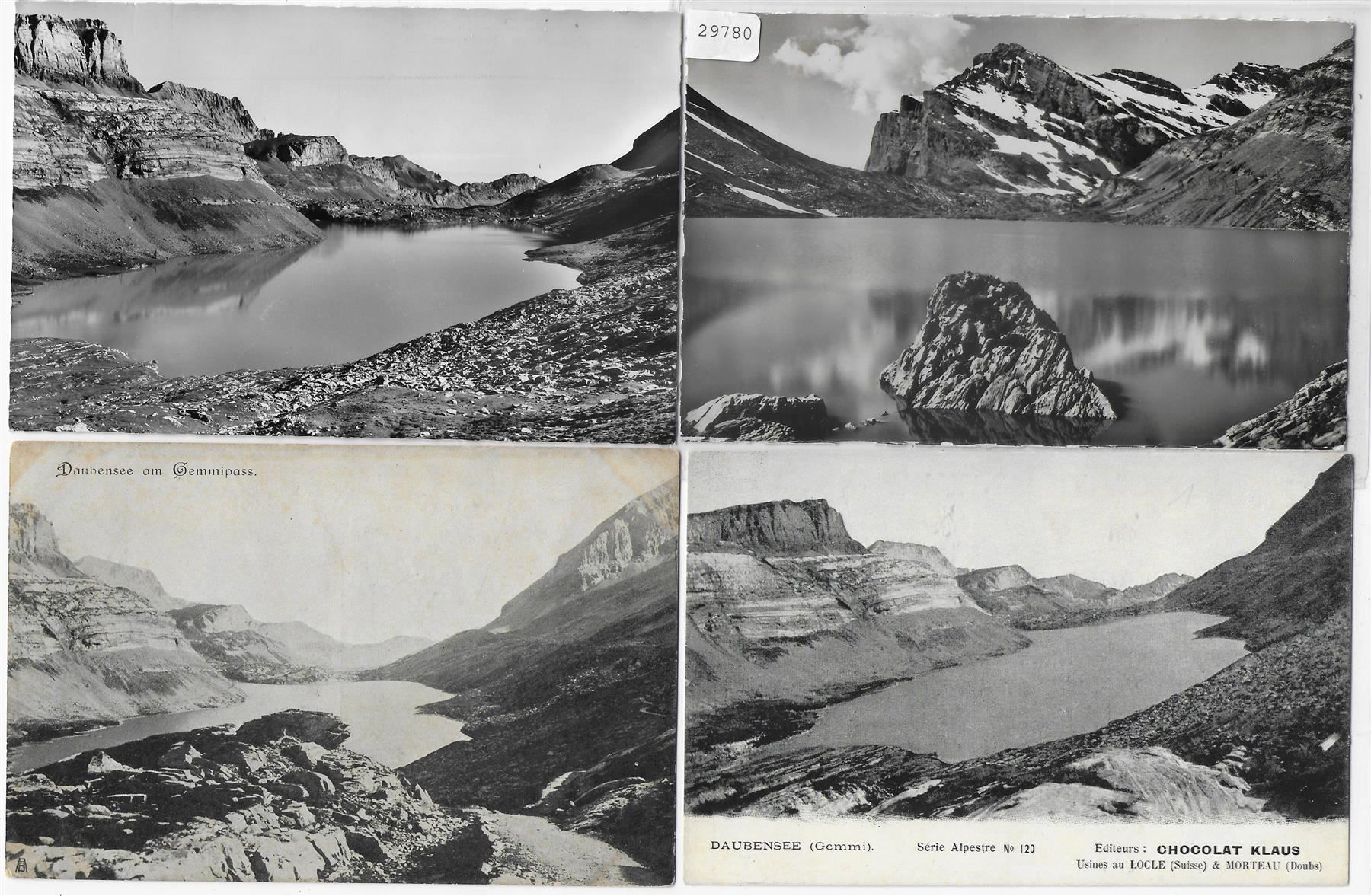 Cartoline postali: 4 AK Daubensee am Gemmipass – Usato da Ettingen venduto da Kartenplanet