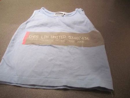 Top Grösse 116, blau / grauer Aufdruck