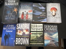 8 Thriller von Karin Slaughter, Sandra Brown, Le Carré u. a.