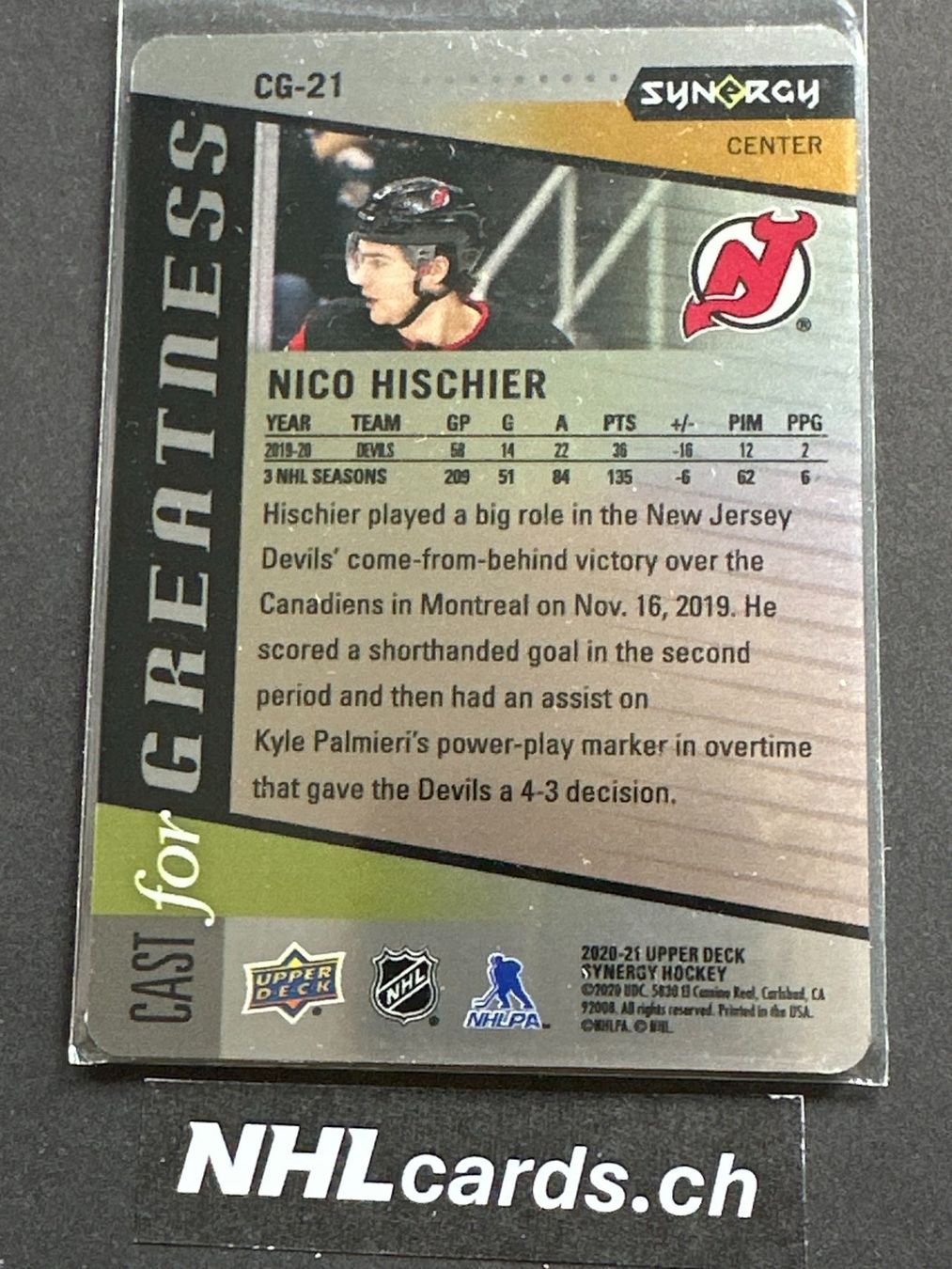 NHL Carte collezionabili: Nico Hischier NHL Metal Insert Card /50 – Usato da Belp venduto da nhlcards.ch 1