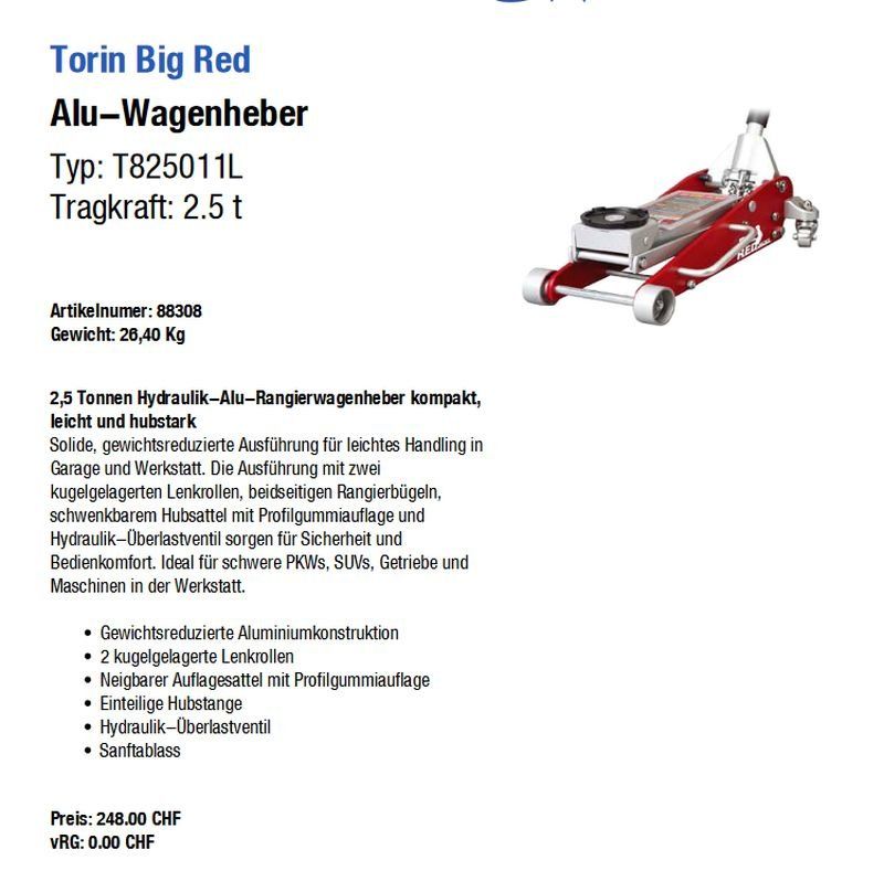 Tutti gli attrezzi: Alu-Wagenheber - 88308 – Nuovo e nell'imballaggio originale da Opfikon venduto da opf_b7kx 1