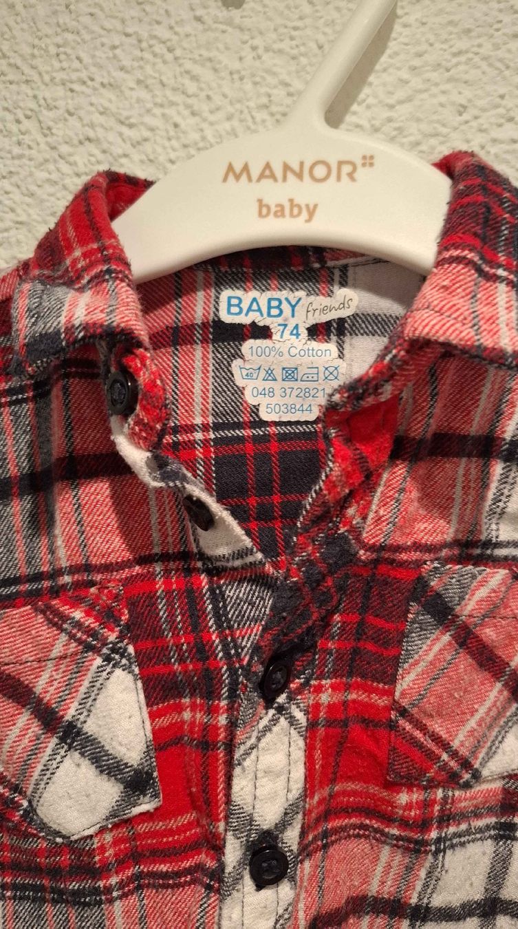 Hemden, Tops & T-Shirts: Süsses Hemd Gr. 74, rot/schwarz kariert – Gebraucht aus Kyburg-Buchegg von Maria.G 1