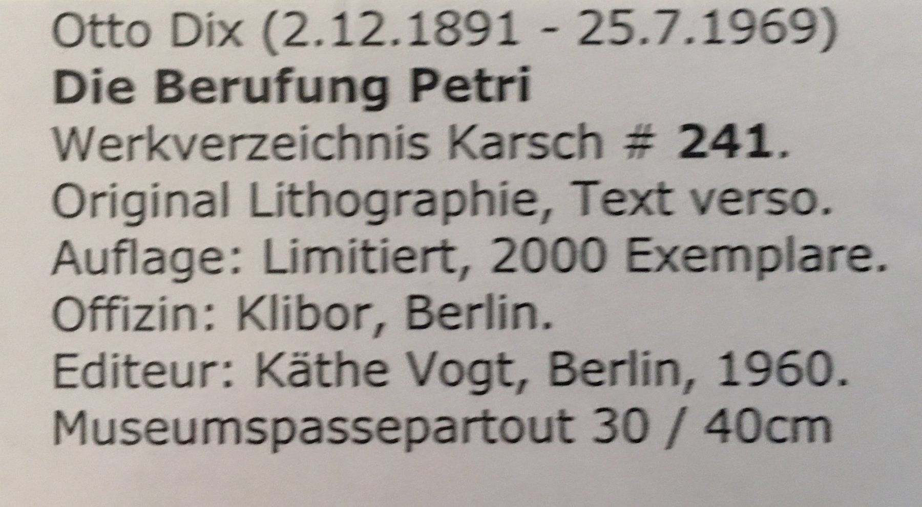 Grafica & Litografie: Otto Dix      Matthäus-Evangelium   "Die Berufung Petri" – Usato da Nennigkofen venduto da juhit 3