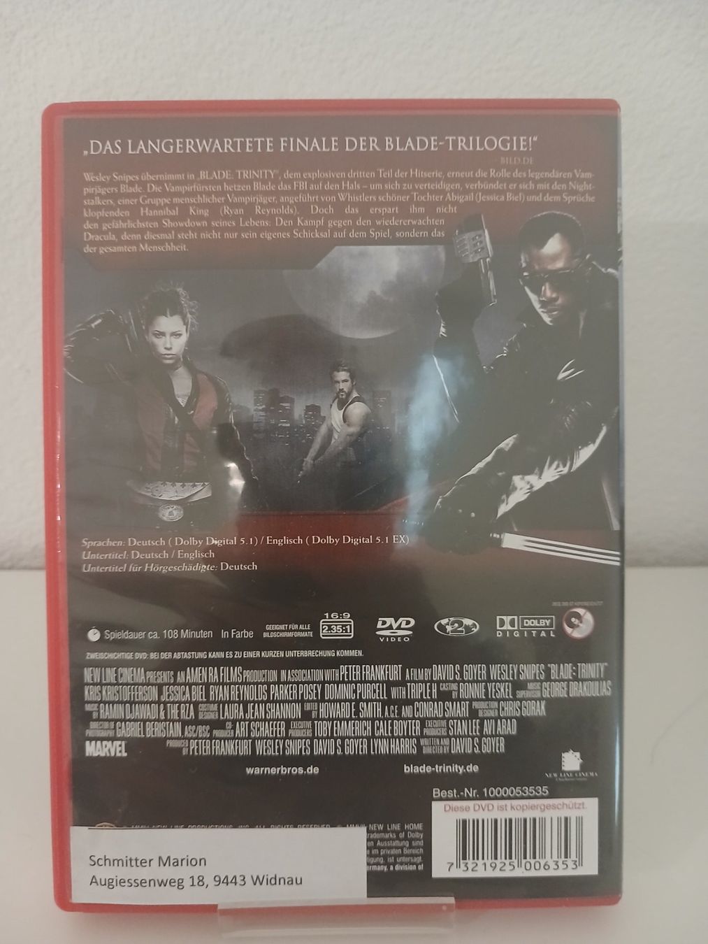 Alle DVDs: Blade Trinity – Gebraucht aus St. Margrethen SG von SamusAran 1