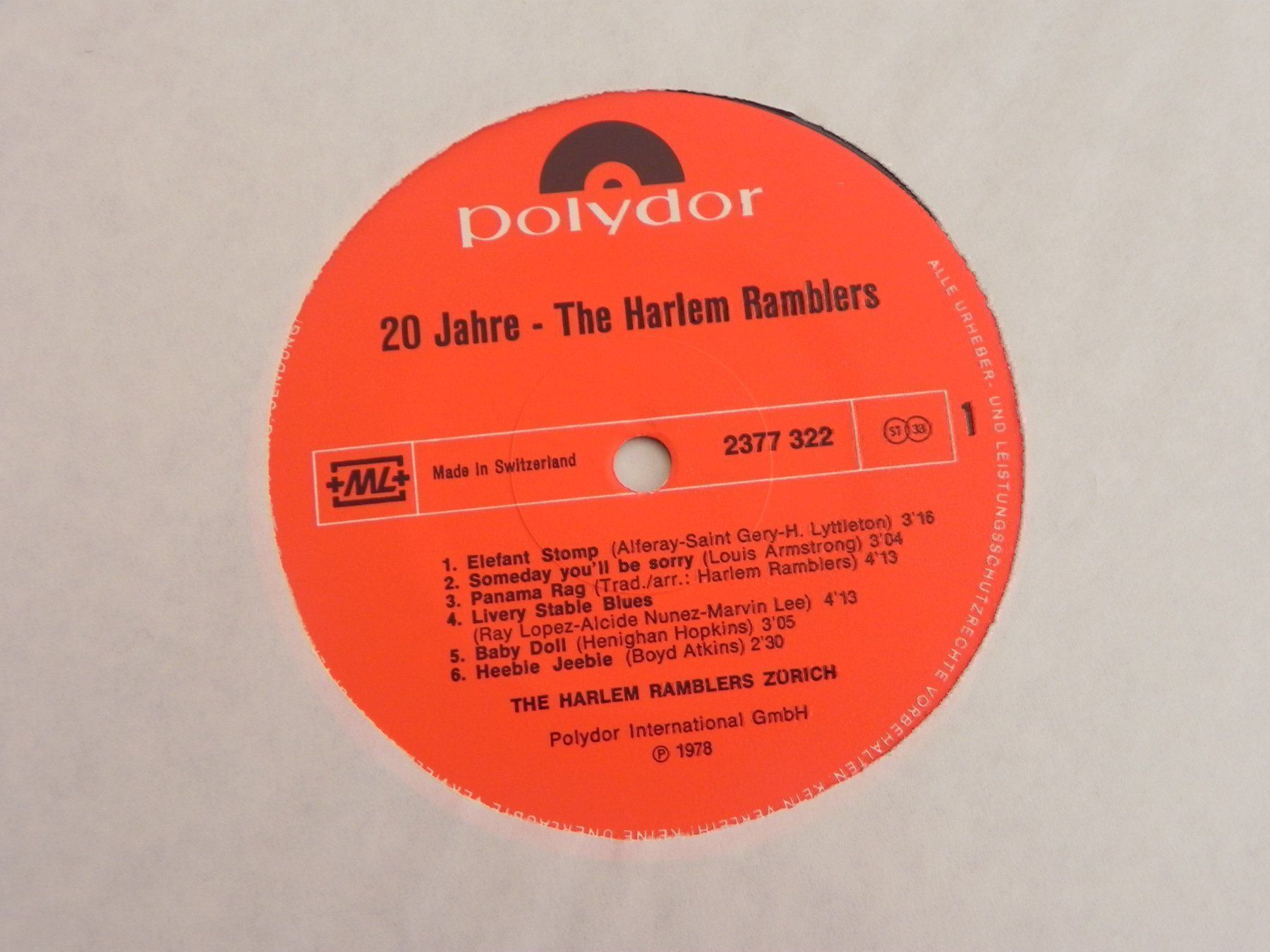Dischi in vinile: LP CH Jazz The Harlem Remblers 1978 – Usato da Siebnen venduto da krimsie 3