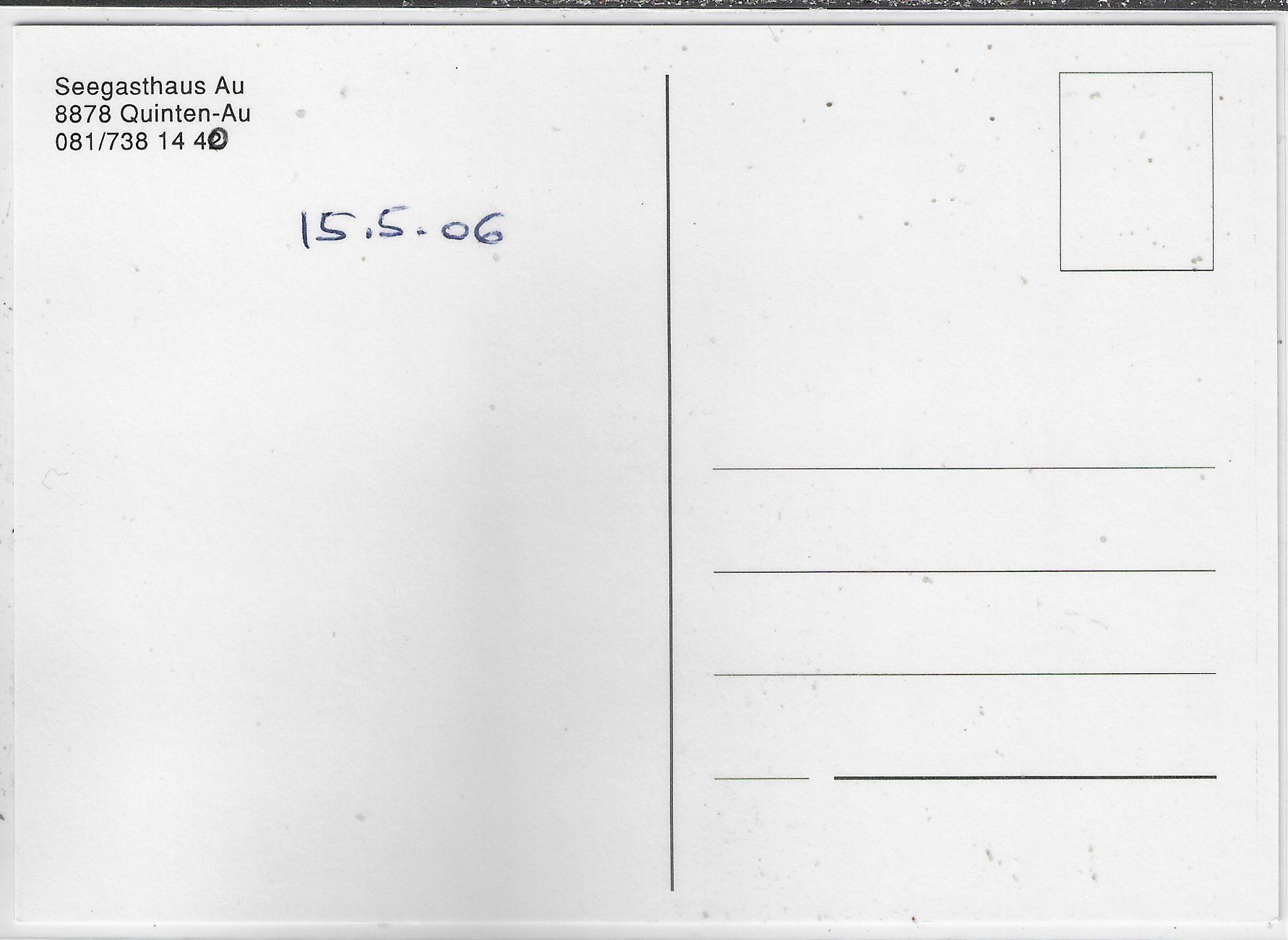 Cartoline postali: Seegasthaus Au - Quinten-Au - Multiview – Usato da Ettingen venduto da Kartenplanet 1