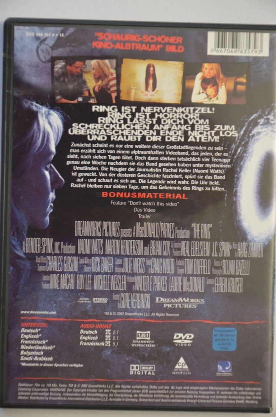Tutti i DVDs: RING – Nuovo (secondo la descrizione) da Wetzikon ZH venduto da bausie 1