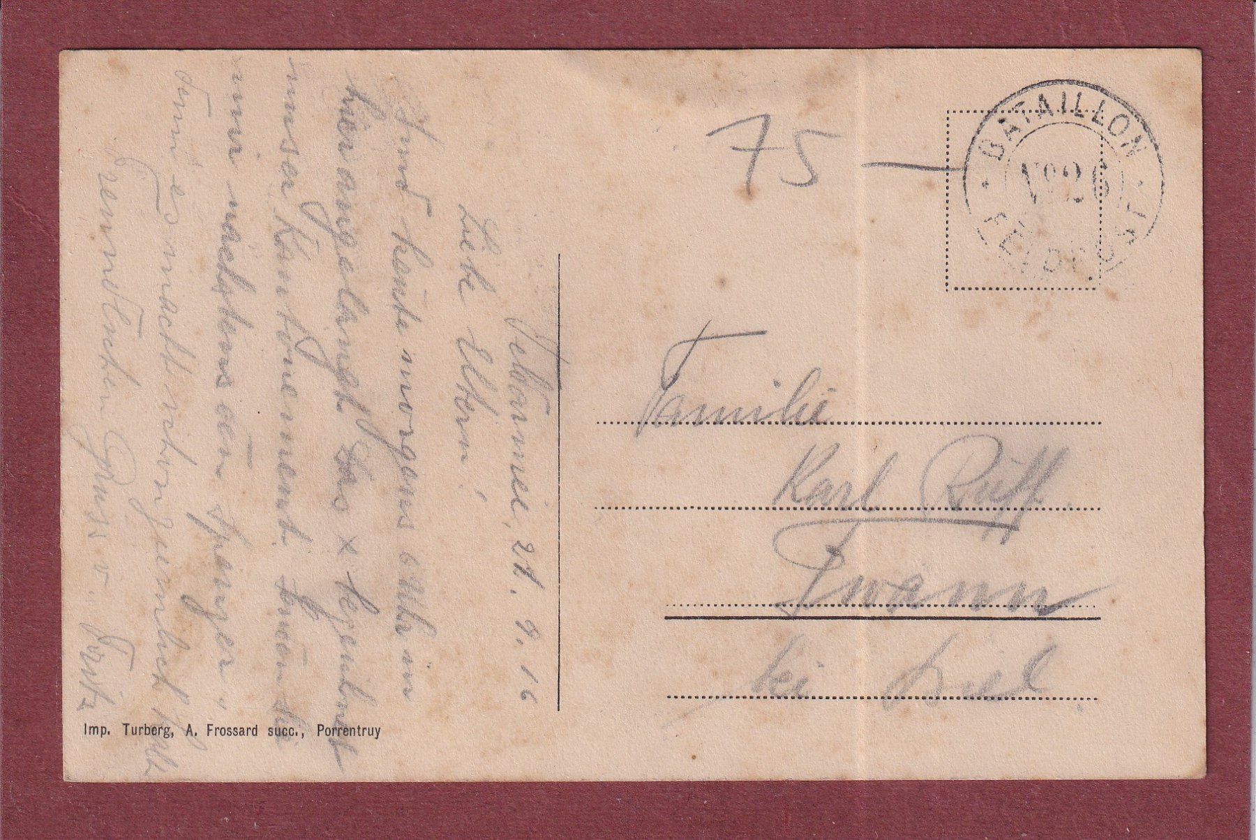 Cartoline postali: Bonfol - Restaurant de la Gare - 1916 – Usato da Orvin venduto da Pyaeschli 1