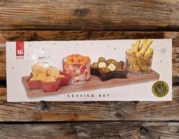 Neues Servierset, 5-teilig, mit Bambusbrett - Weihnachtszeit