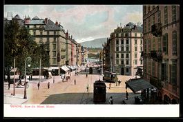 Genève, Rue du Mont Blanc, Strassenbahn