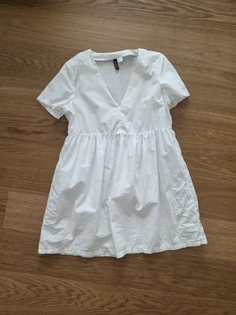 Kleid Divided H&M weiss V-Ausschnitt Grösse S gebraucht