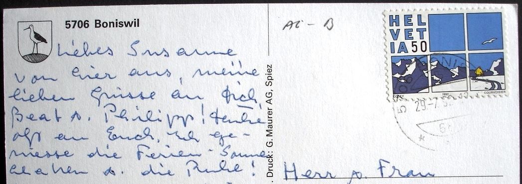Cartoline postali: BONISWIL Flugaufnahme – Usato da Jona venduto da philajona 1