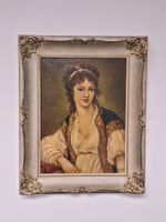 Ölgemälde „Dame im Entari“ nach A. Kauffmann, sign. E. Voigt
