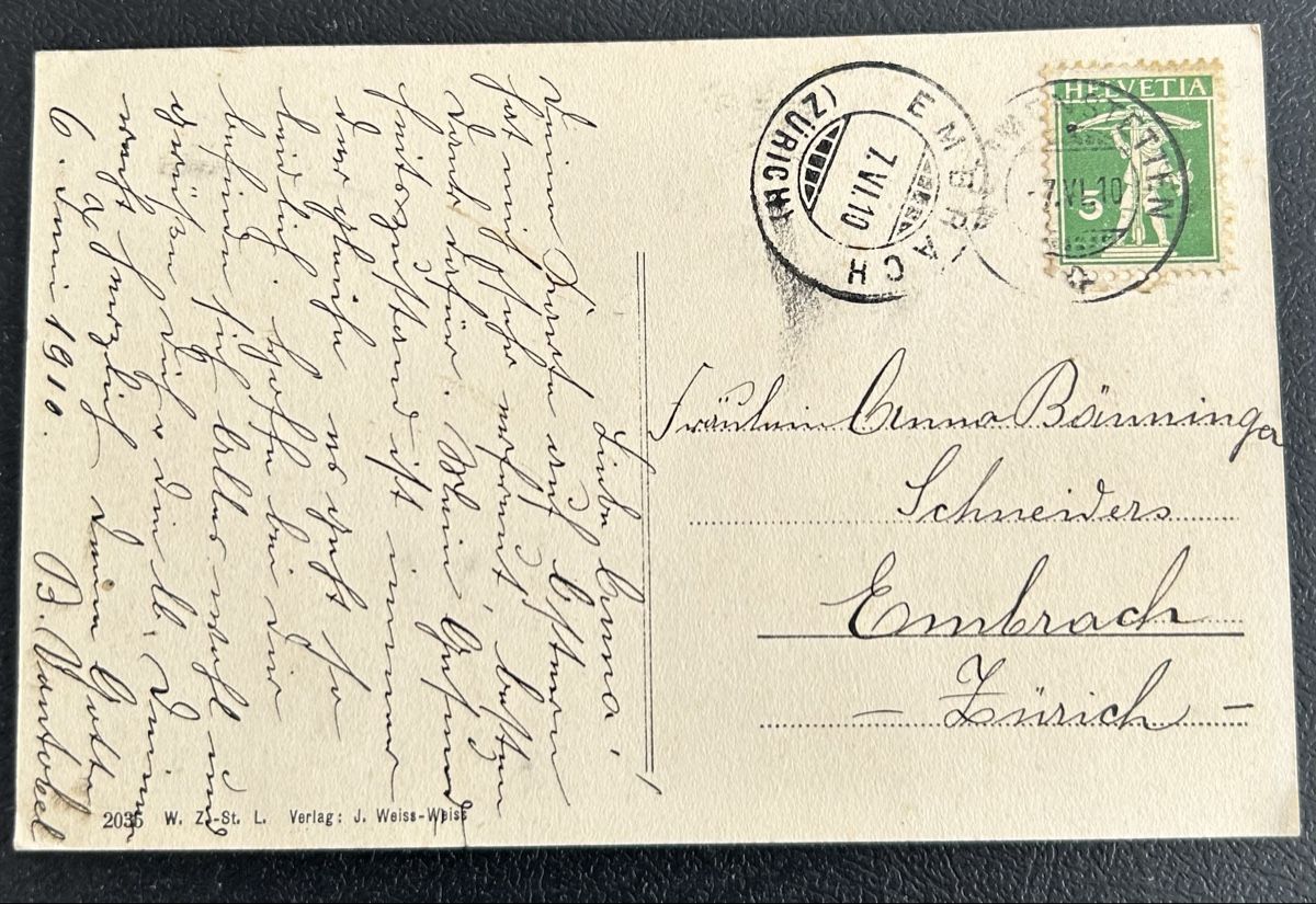 Cartoline postali: AK Mettmenstetten 1910 – Usato da Horw venduto da Tellbub 1