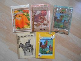 5 grosse  Glückwunschkarten Natur HANDARBEIT Nr 2