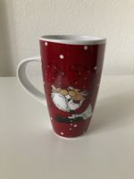 Tasse de Noël avec lutins, neuve, rouge et blanche!