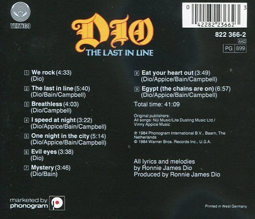 CD: Dio – The Last In Line - c – Usato da Brittnau venduto da Zibu 1