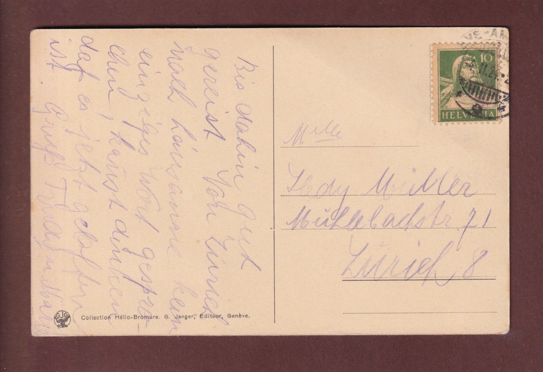 Ansichtskarten: LAUSANNE - Université - 1924 – Gebraucht aus Pully von nicecards 1