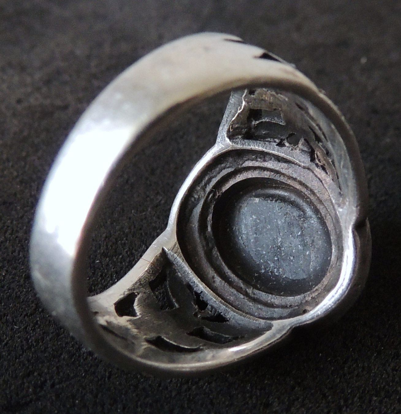 Anelli: Silber 925 Fingerring mit Gagat und Markasit – Usato da Waldenburg venduto da schaller707 4
