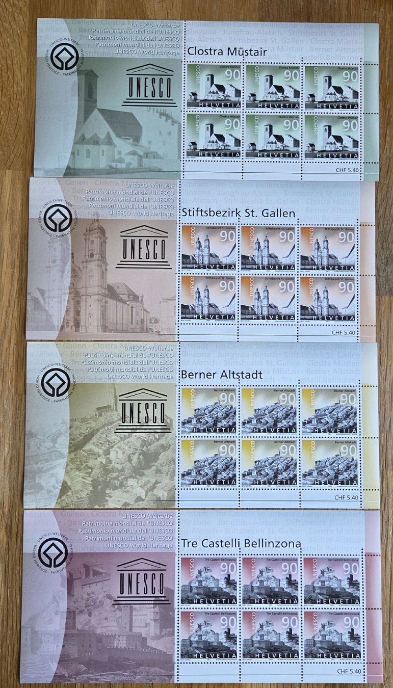 Tutti i francobolli: 4 Postfrische Briefmarken Bögen CH – Usato da Stans venduto da Ducati16 1