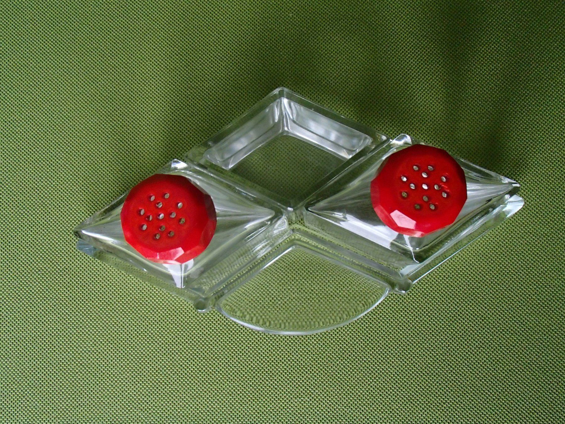 Gläser: 4 teil. Art Deco Menage mit rotem Deckel – Gebraucht aus Schöfflisdorf von pullux 8