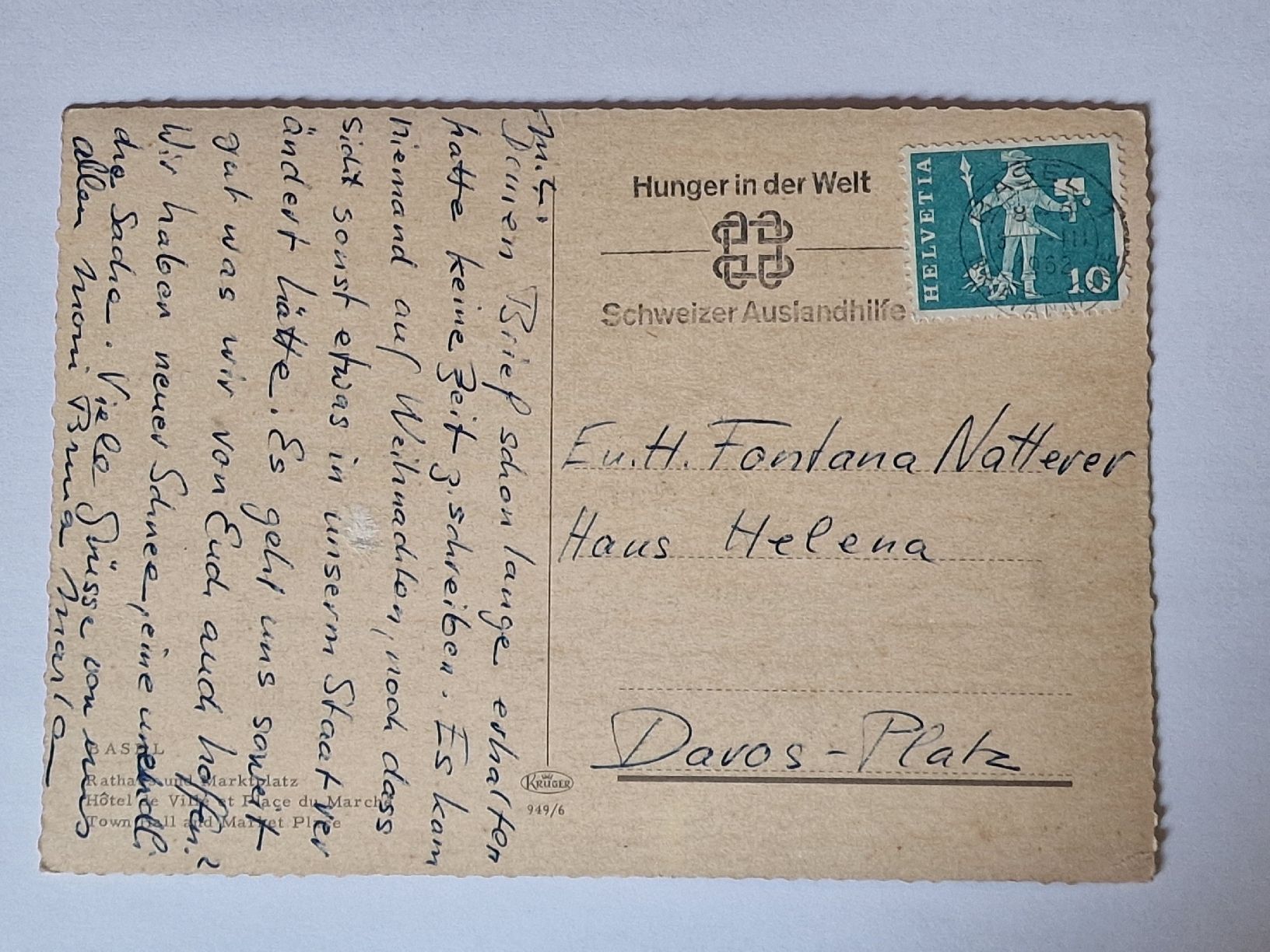 Cartoline postali: Basel mit Rathaus und Marktplatz – Usato da Rüegsauschachen venduto da Hbru 1