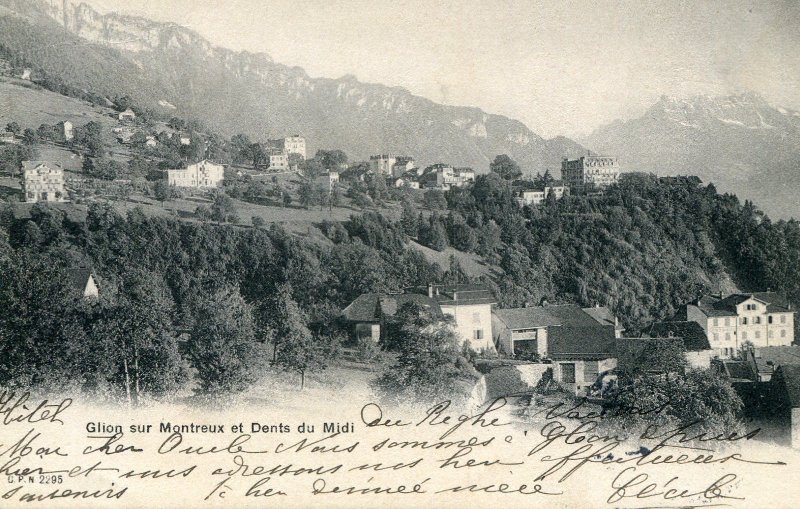 Cartoline postali: Sonzier, Glion et Dents du Midi – Usato da Les Avants venduto da Jaman7