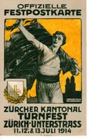 Festpostkarte Turnfest Zürich Unterstrass 1914