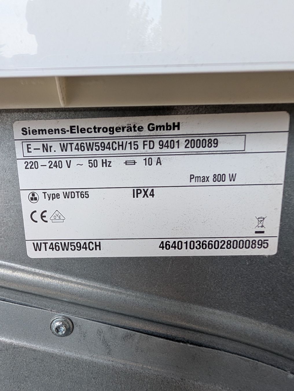 Siemens Asciugatrici: Wäschtetrockner Siemens IQ790 – Difettoso da Rudolfstetten venduto da Sermi 2