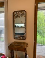 Antiker Wandspiegel, Jugendstil, mit Holzschnitzereien