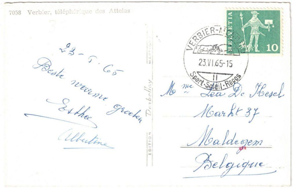 Cartoline postali: Verbier - Luftseilbahn Attelas – Usato da Binningen venduto da Mountainrider 1