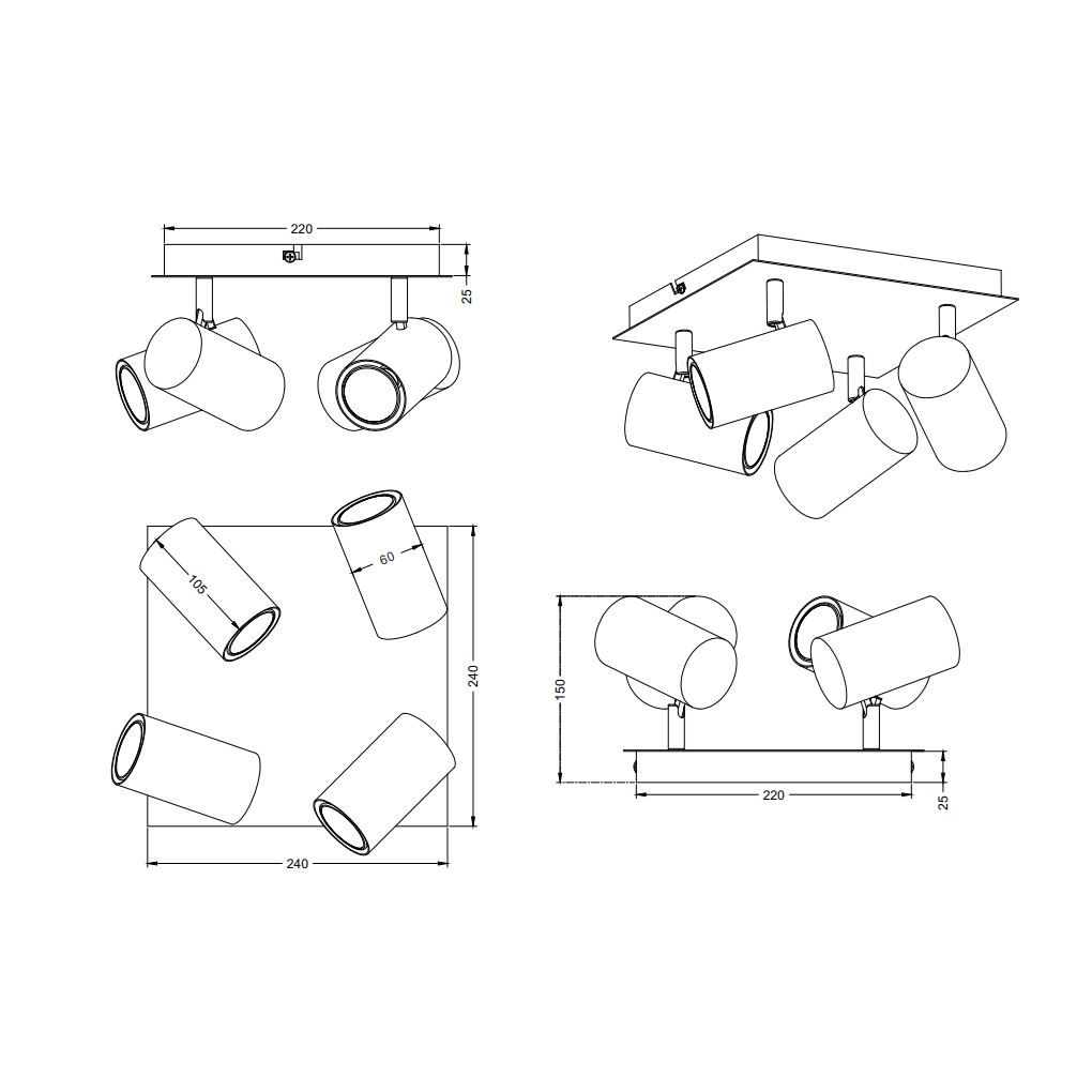 Lampadari & plafoniere: Deckenleuchte, Weiss, 24 cm x 24 cm – Nuovo (secondo la descrizione) da Kreuzlingen venduto da Smart-Light 3