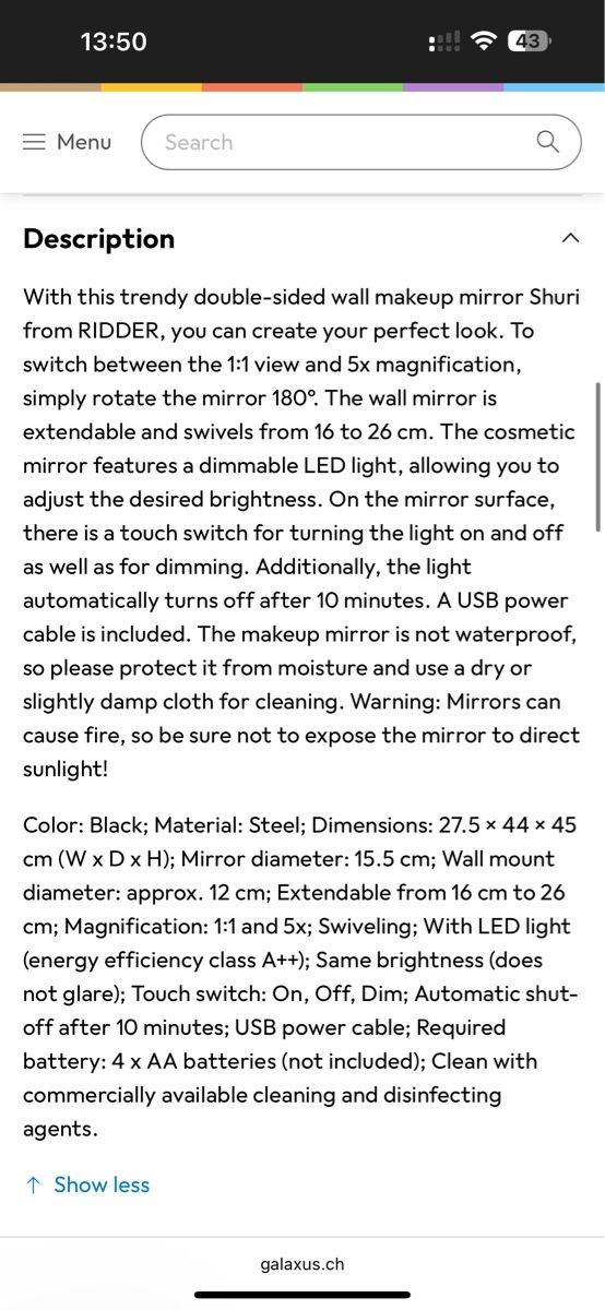 Spiegel: Ridder Shuri LED Make-up Mirror wall mounted – Neu (gemäss Beschreibung) aus Troinex von AnnaAbanin 4