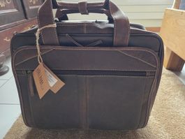 ASKI Trolley Business Reisetasche Leder Braun Top Zustand!