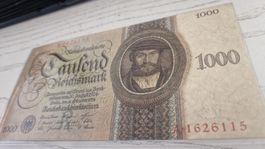 1000 Reichsmark Notenbanknote 30. August 1924 guter Zustand