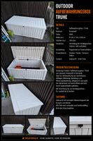 Outdoor Aufbewahrungsbox Truhe Kunststoff Weiss
