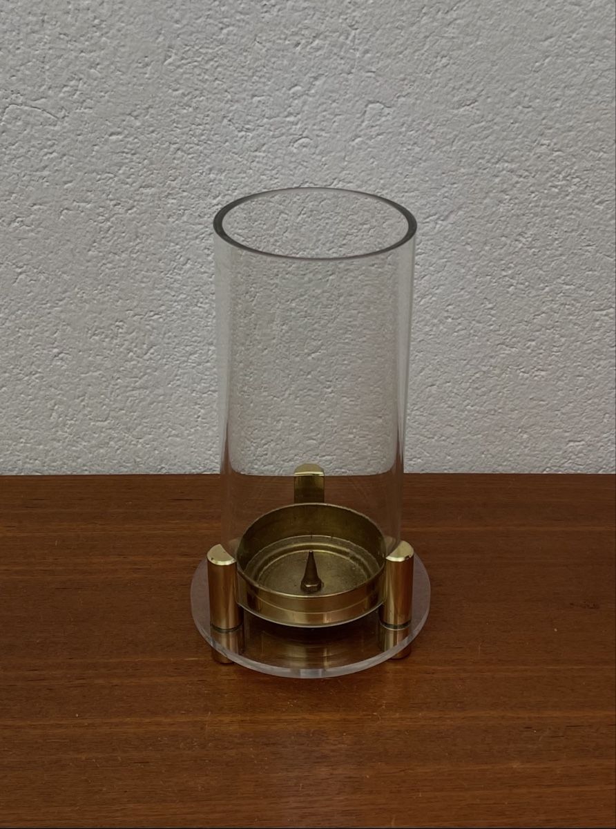 Portacandele: Vintage Kerzenständer Messing Acrylglas Kerzenhalter 80er – Usato da Zürich venduto da Vintagewiesel 1