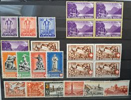 CH Briefmarken Lot Pro Patria ab 1936 + Viererblocks