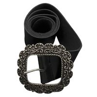 large leather belt with floral ornamentation