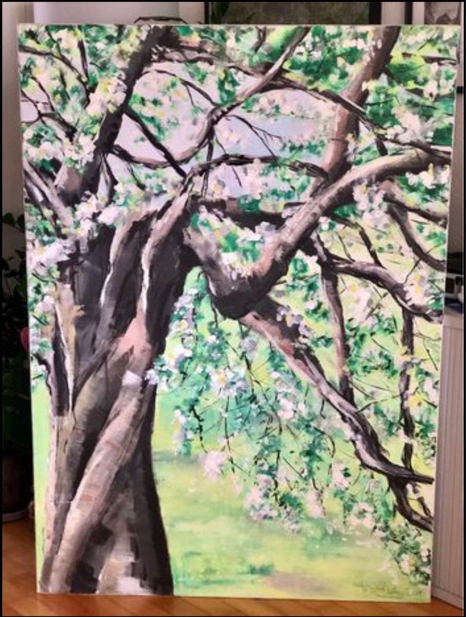 Dipinti: Large Spring Tree Painting. Canvas 100x140cm – Usato da Horgen venduto da CarmenRL 1