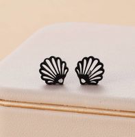 Ohrenstecker Muscheln schwarz