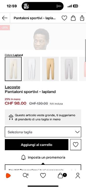 Pantaloni: TUTA SOPRA E SOTTO LACOSTE – Usato da Carabbia venduto da fab_6y2g 3