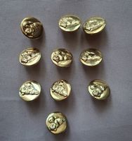 10 Metallknöpfe goldfarben, 16 mm.