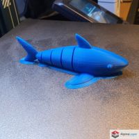 Flexible Shark 3D Printed Toy Blue Articulated Shark