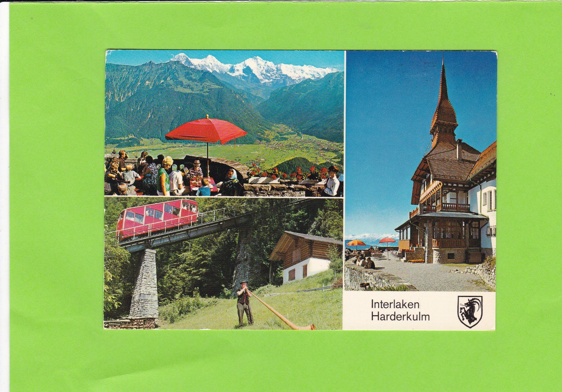 Cartoline postali: Interlaken-Harderkulm-belebt – Usato da St. Peterzell venduto da neckertal